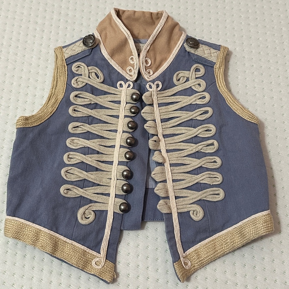 Stella McCartney Kids Blue and Tan Military Vest